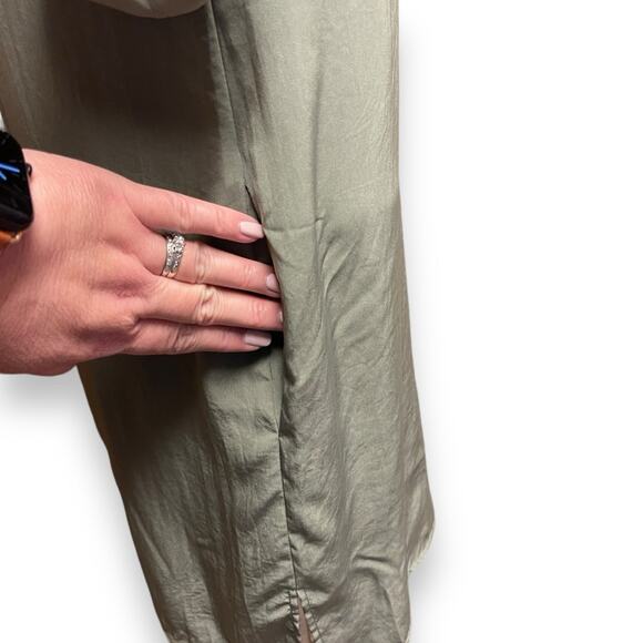 Kenneth Cole Popover Tunic Dress with Pockets Olive Green Medium - Picture 6 of 7